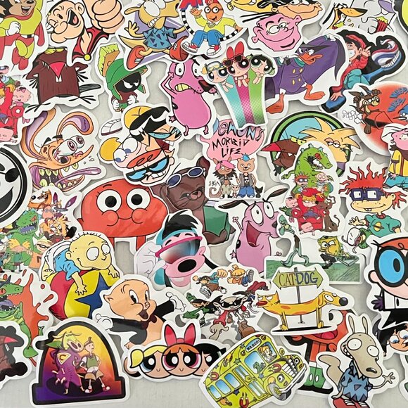 Retro 70's, 80's, 90's Large Cartoon Character Stickers (25 pc) SO‎ CUTE! - Picture 2 of 7